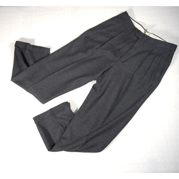 Nino Cerruti Dark Gray Custom Fit Dress Slacks  32" x 30" Trousers No Labels - Picture 1 of 8